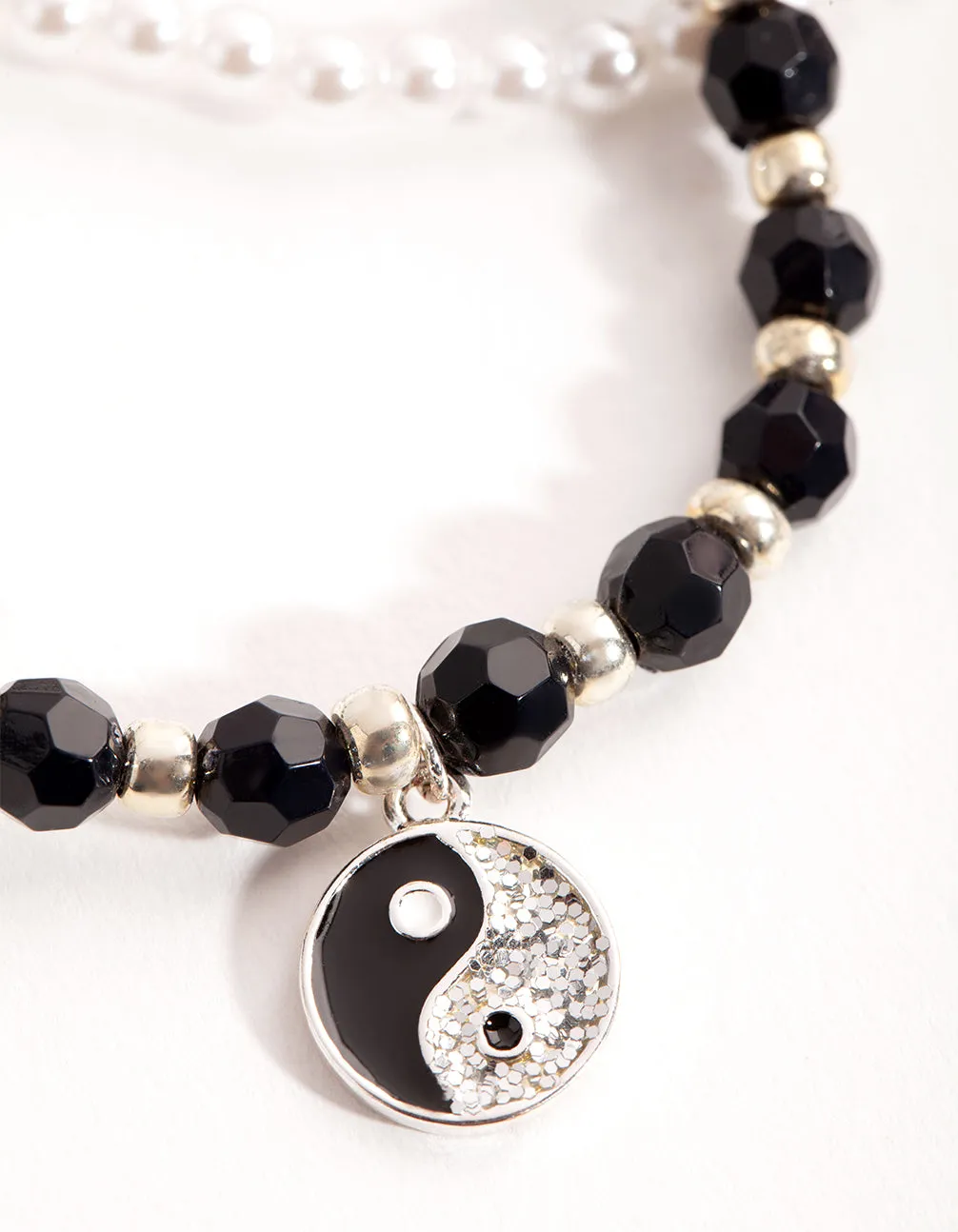 Bead Pearl Yin & Yang Pack Bracelet