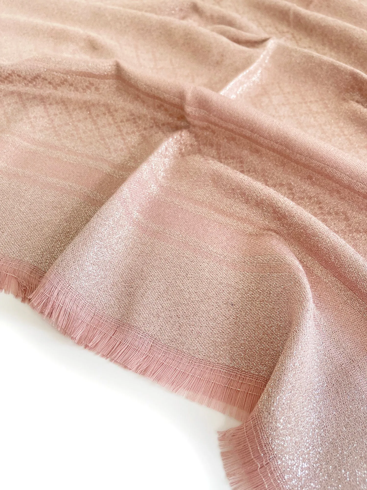 BLUSH PINK SPARKLY METALLIC EVENING SHAWL SCARF