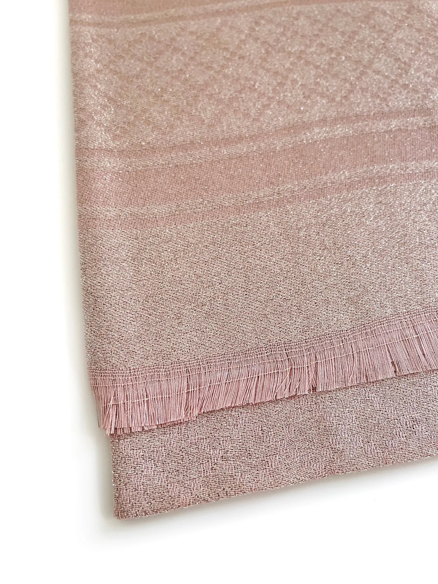 BLUSH PINK SPARKLY METALLIC EVENING SHAWL SCARF