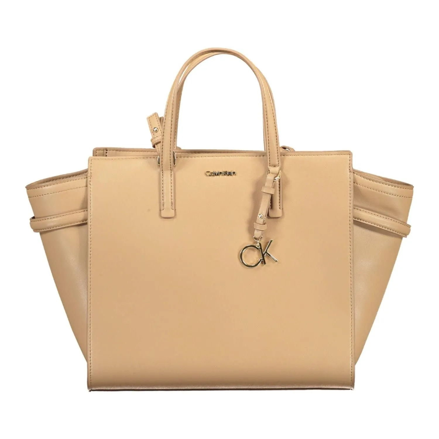 Calvin Klein Beige Polyester Women Handbag