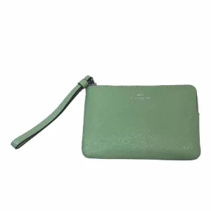 Coach Corner Zip Wristlet Green