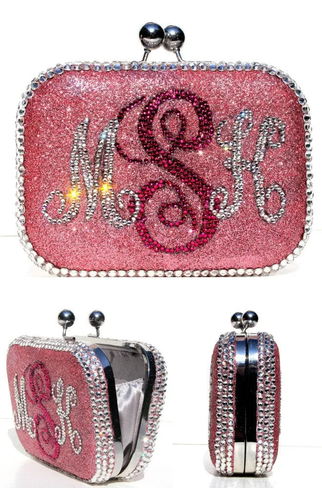 Personalized Monogram Crystal Clutch