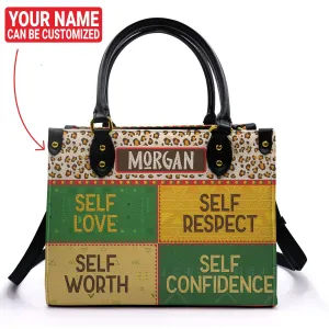 Personalized Self Love Respect Worth And Confidence Leather Handbag