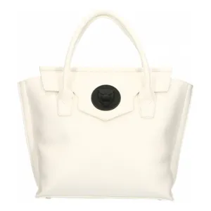 Plein Sport Elegant White Handbag With Magnetic Closure