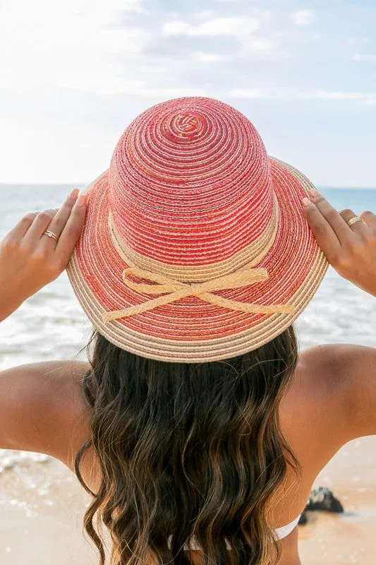 TEEK - Multi-Stripe Bow Accent Bucket Sunhat