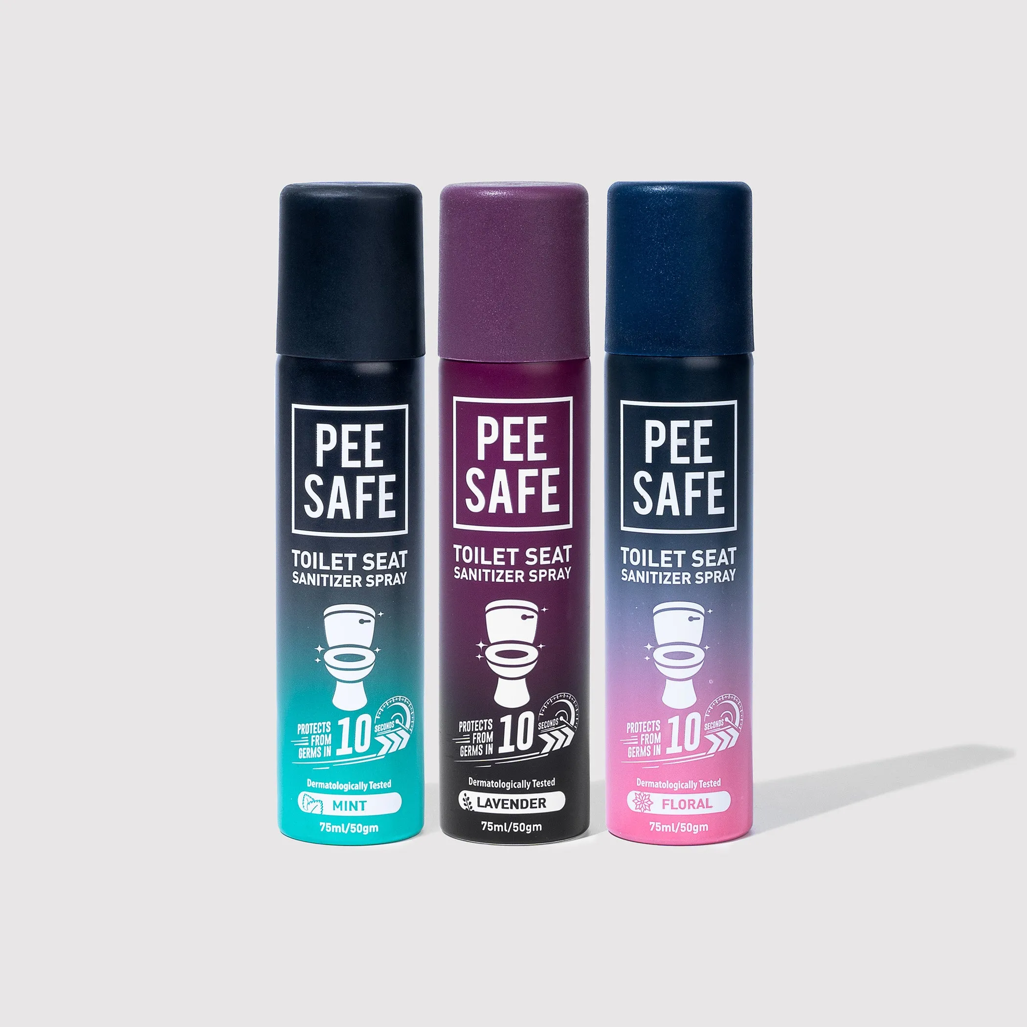 Toilet Seat Sanitizer Spray (Mint, Lavender & Floral) - 75 ML (Pack of 3)