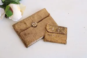 Vintage 1940s Whiting & Davis Gold Mesh Clutch