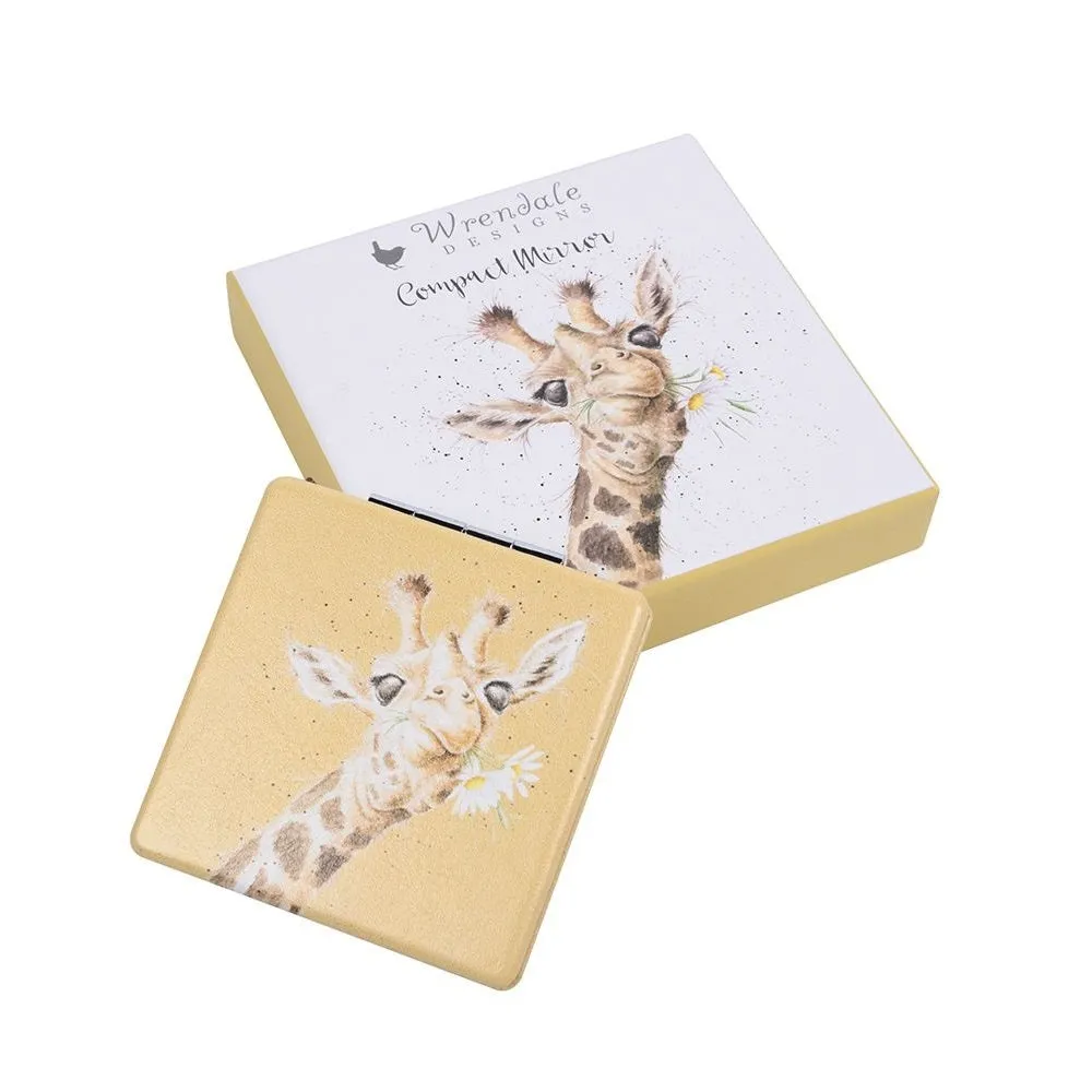 Wrendale Designs 'FLOWERS' Giraffe Compact Mirror